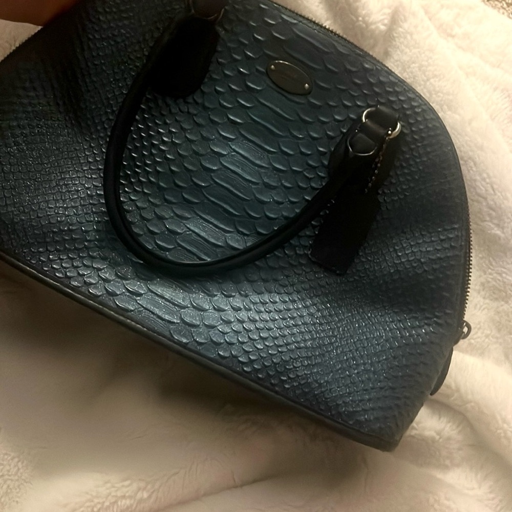 Coach Blue Python Embossed Purse - image 3
